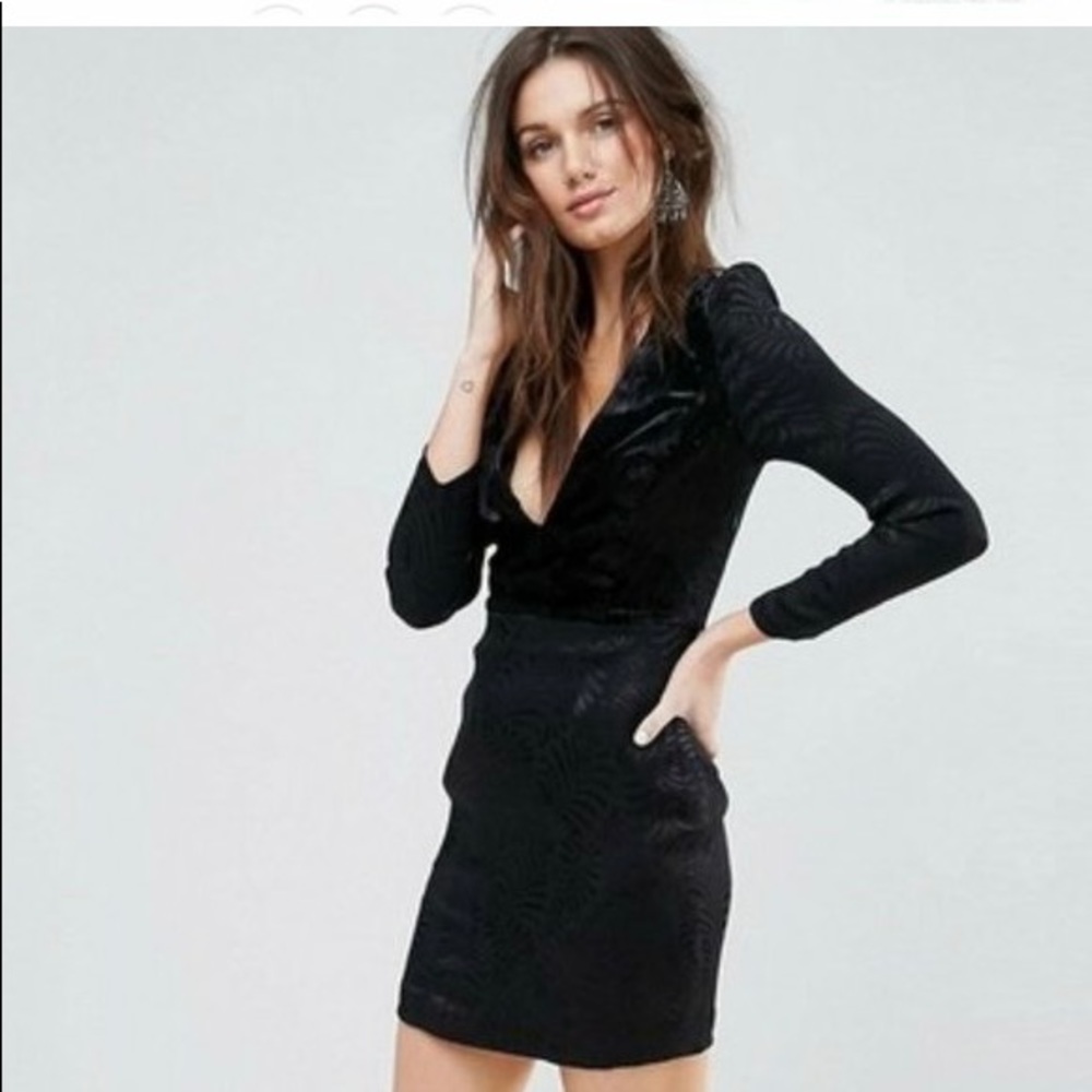 NWT $250 Free People Naomi Mini Dress in Velvet & Jacquard size 6